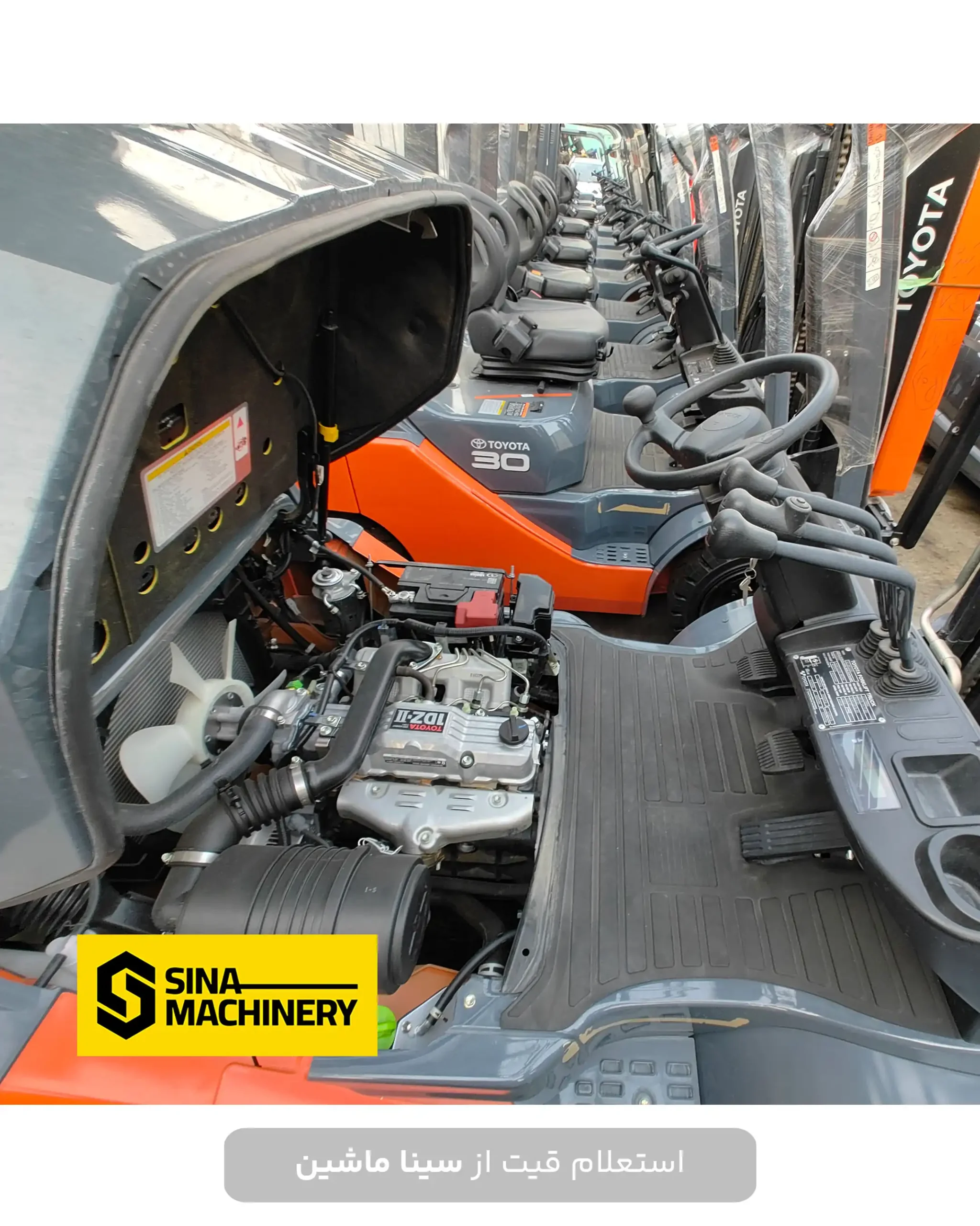 نمای کناری لیفتراک تویوتا ۳ تن toyota 3ton diesel forklift